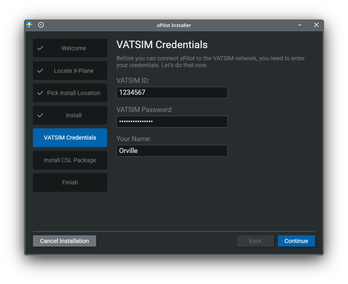 VATSIM Credentials
