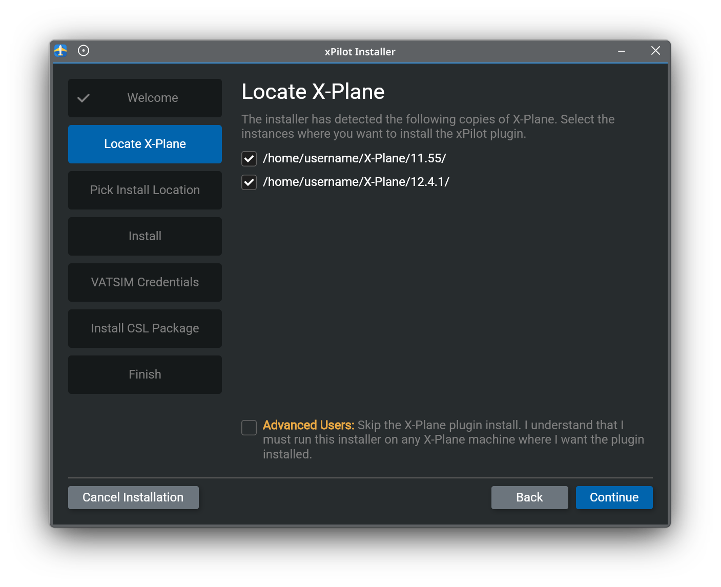 Locate X-Plane Installations